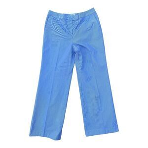 Talbots Blue White Striped Nautical Pants Chino Pockets Womens 10P 10 Petite EUC